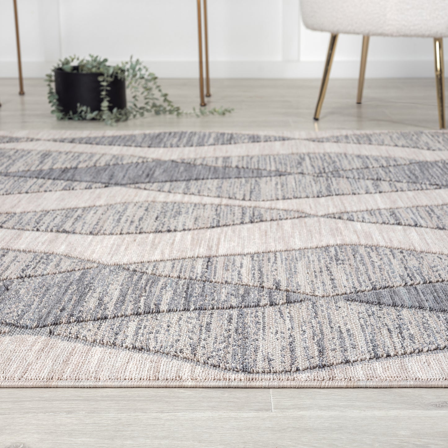 Westport-82294 Contemporary Power-Loomed Blue Polypropylene Indoor/Outdoor Area Rug - LR Home