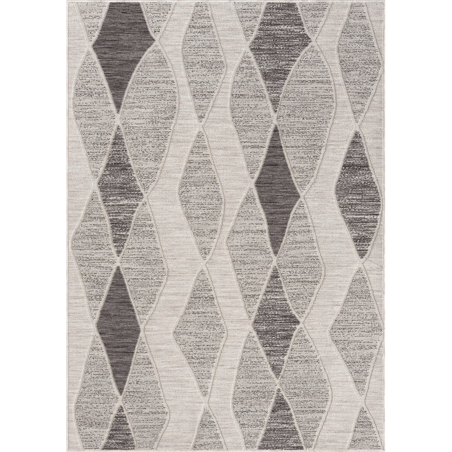 Westport-82295 Contemporary Power-Loomed Gray Polypropylene Indoor/Outdoor Area Rug - LR Home