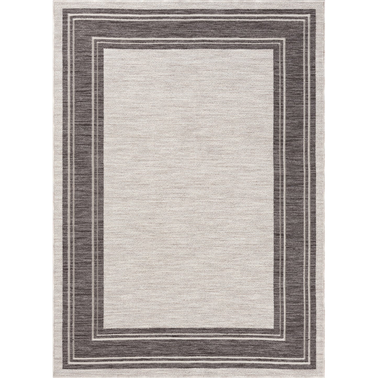 Westport-82297 Casual Power-Loomed Ivory/Gray Polypropylene Indoor/Outdoor Area Rug - LR Home