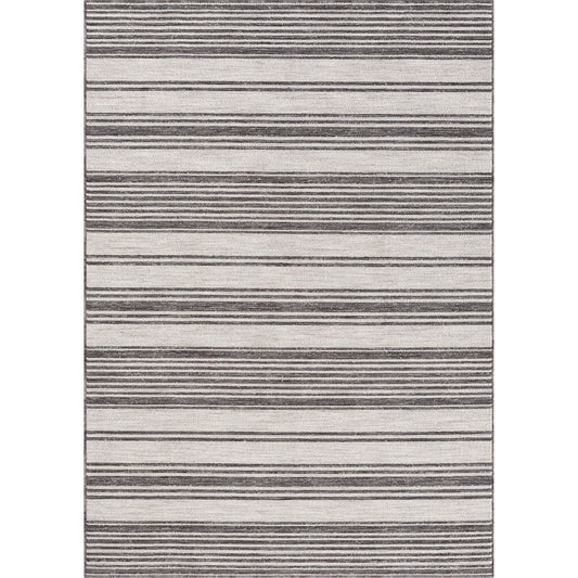 Westport Ivory/Gray Striped PET Yarn Indoor/Outdoor Area Rug - Silo view