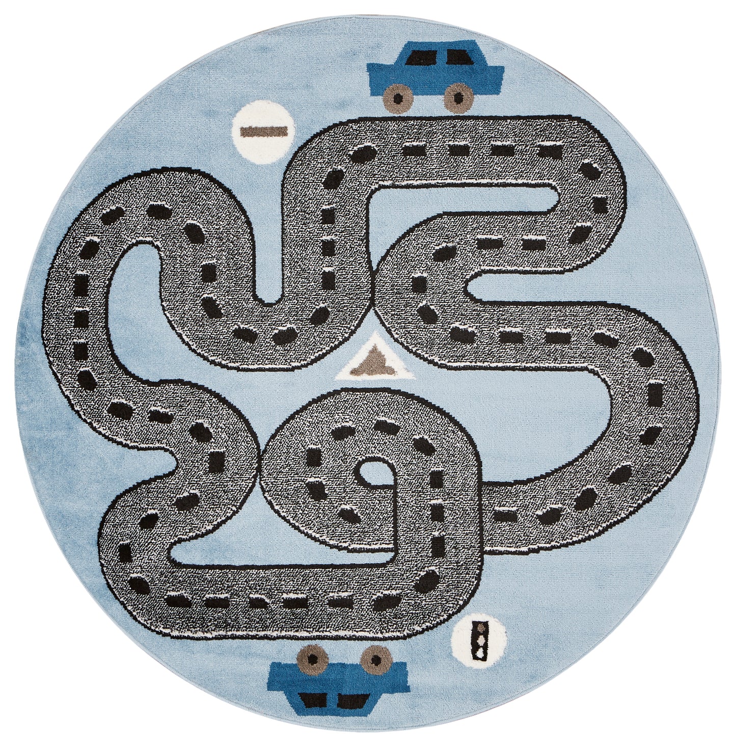 Whimsical-81266 Kids/Tween Power-Loomed Blue Cotton Indoor Area Rug - LR Home