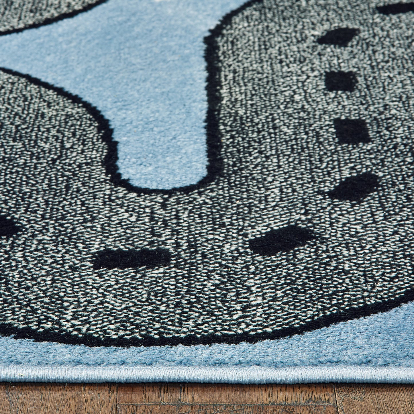 Whimsical-81266 Kids/Tween Power-Loomed Blue Cotton Indoor Area Rug - LR Home