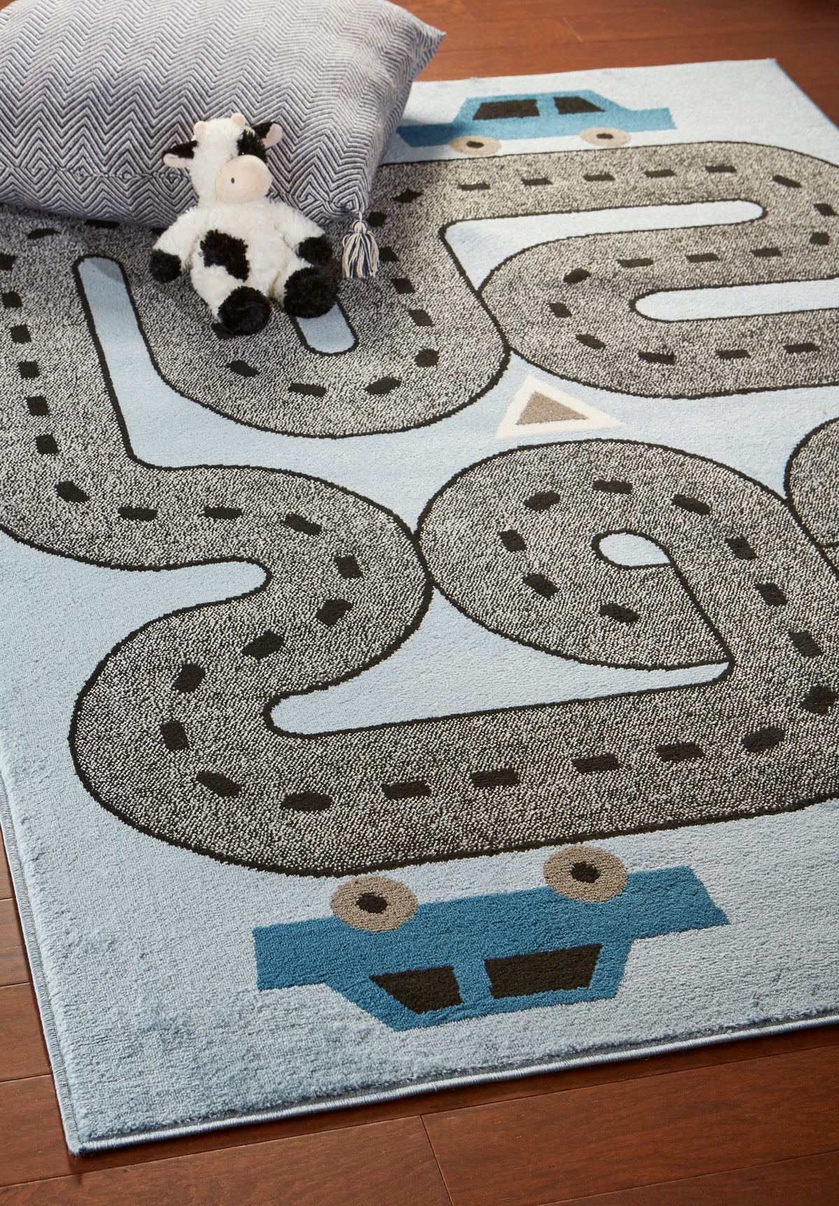 Blue Racetrack Area Rug - lifestyle view 2