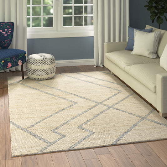 Willow-82575 Transitional Hand-Woven Blue Cotton Indoor Area Rug - LR Home