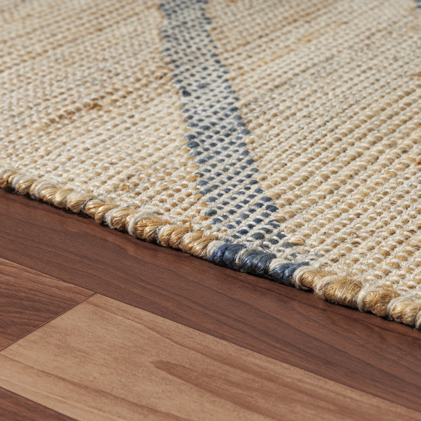Willow-82575 Transitional Hand-Woven Blue Cotton Indoor Area Rug - LR Home