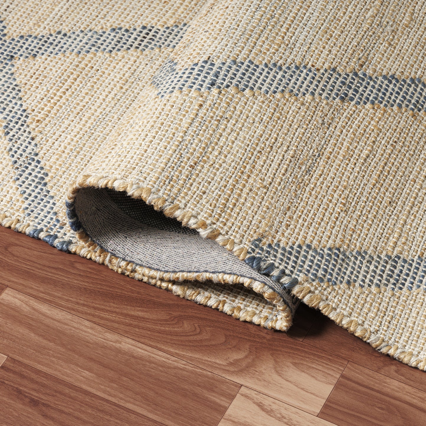 Willow-82575 Transitional Hand-Woven Blue Cotton Indoor Area Rug - LR Home
