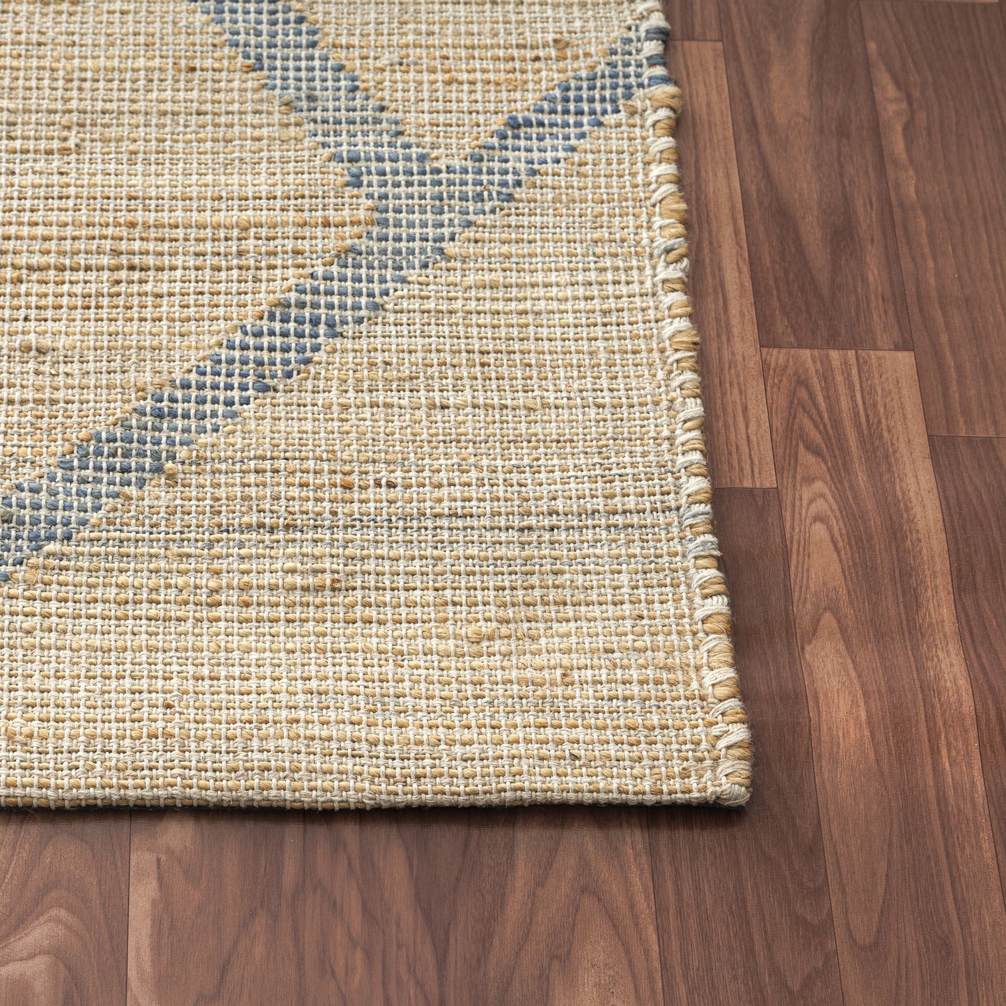 Willow-82575 Transitional Hand-Woven Blue Cotton Indoor Area Rug - LR Home