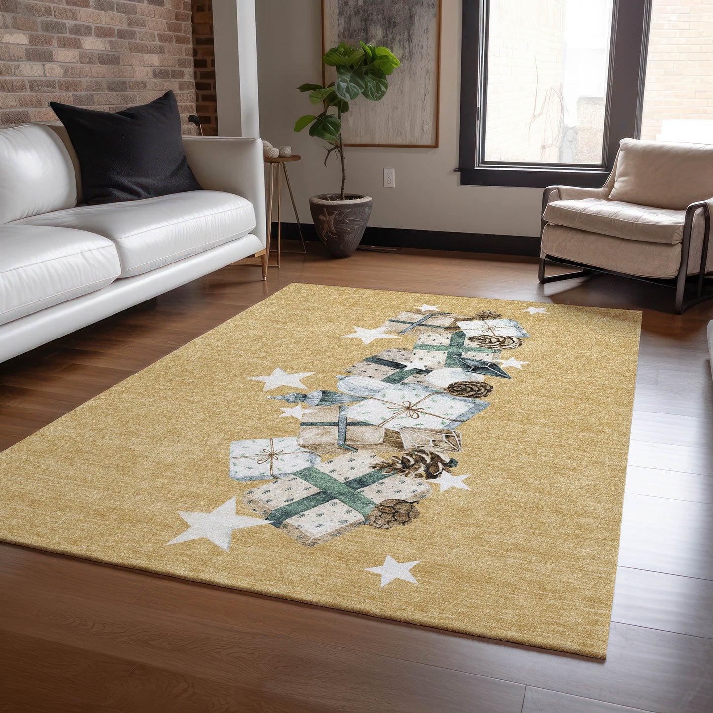 Machine Made Wonderland WN33 Gold - Dalyn Rugs