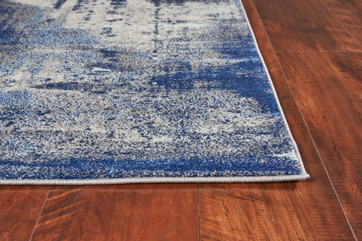 Watercolors 6230 Ice Blue Flow Machine Woven Performance Area Rug - KAS