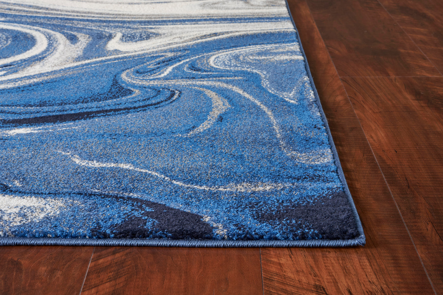 Watercolors 6236 Blue Palette Machine Woven Performance Area Rug - KAS