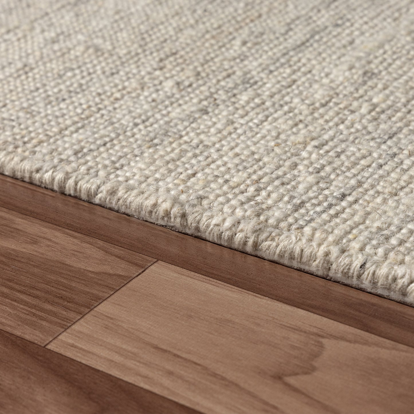 ZENTH-82562 Industrial Hand-Woven Ivory Wool Indoor Area Rugs - LR Home