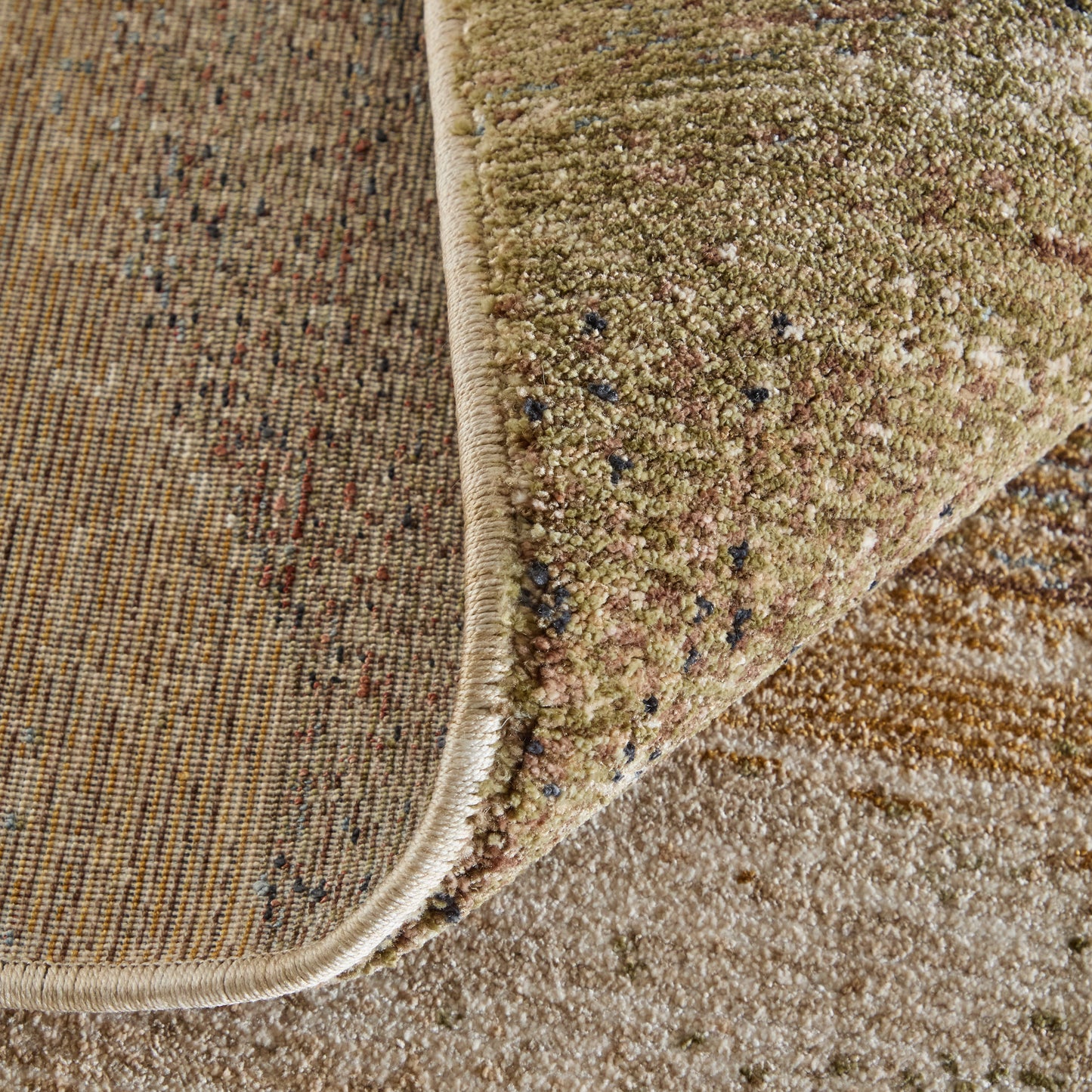 Pearson Modern/Industrial Abstract/Watercolor/Distressed Green/Ivory/Brown - Feizy Rug