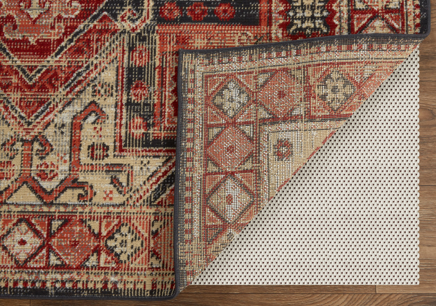 Nolan Transitional/Southwestern/Rustic Southwestern/Bordered/Distressed Red/Tan/Black - Feizy Rug