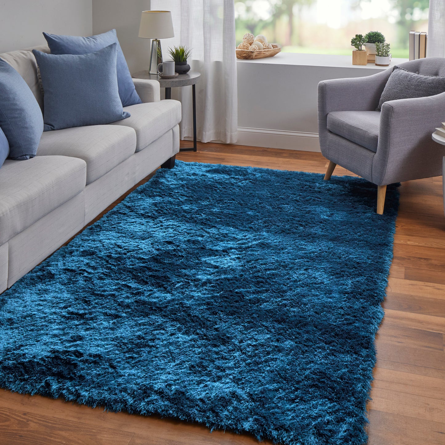 Indochine Modern/Luxury & Glam/Casual Blue/Green Accent Rug
