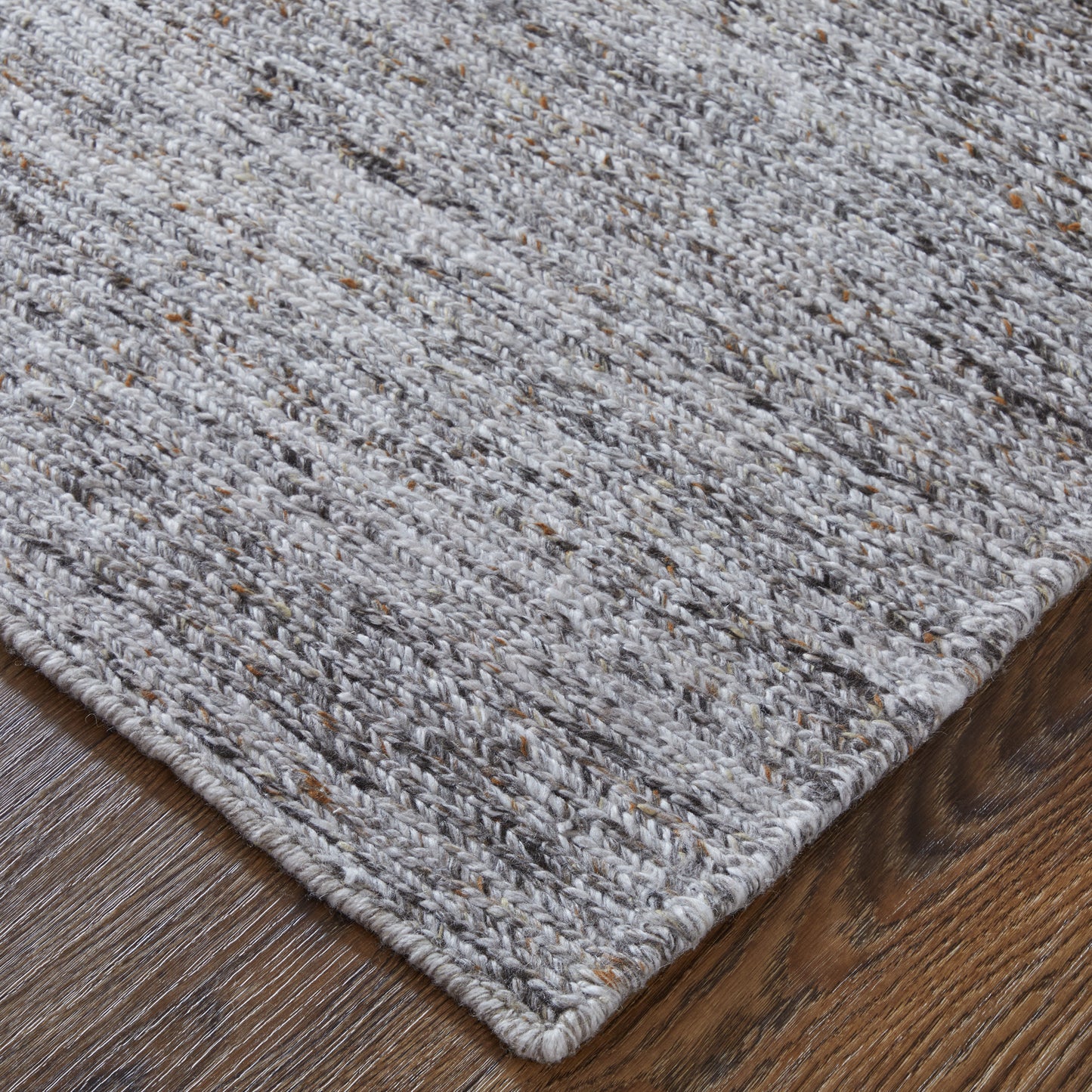Finley Modern/Casual Solid/Distressed Gray/Brown - Feizy Rug