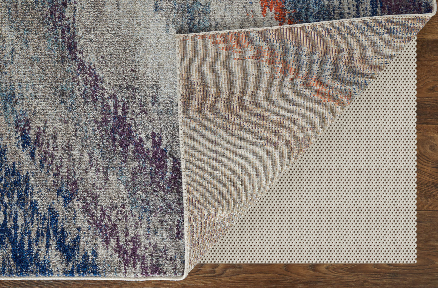 Edgemont Modern/Casual Abstract Blue/Gray/Orange - Feizy Rug