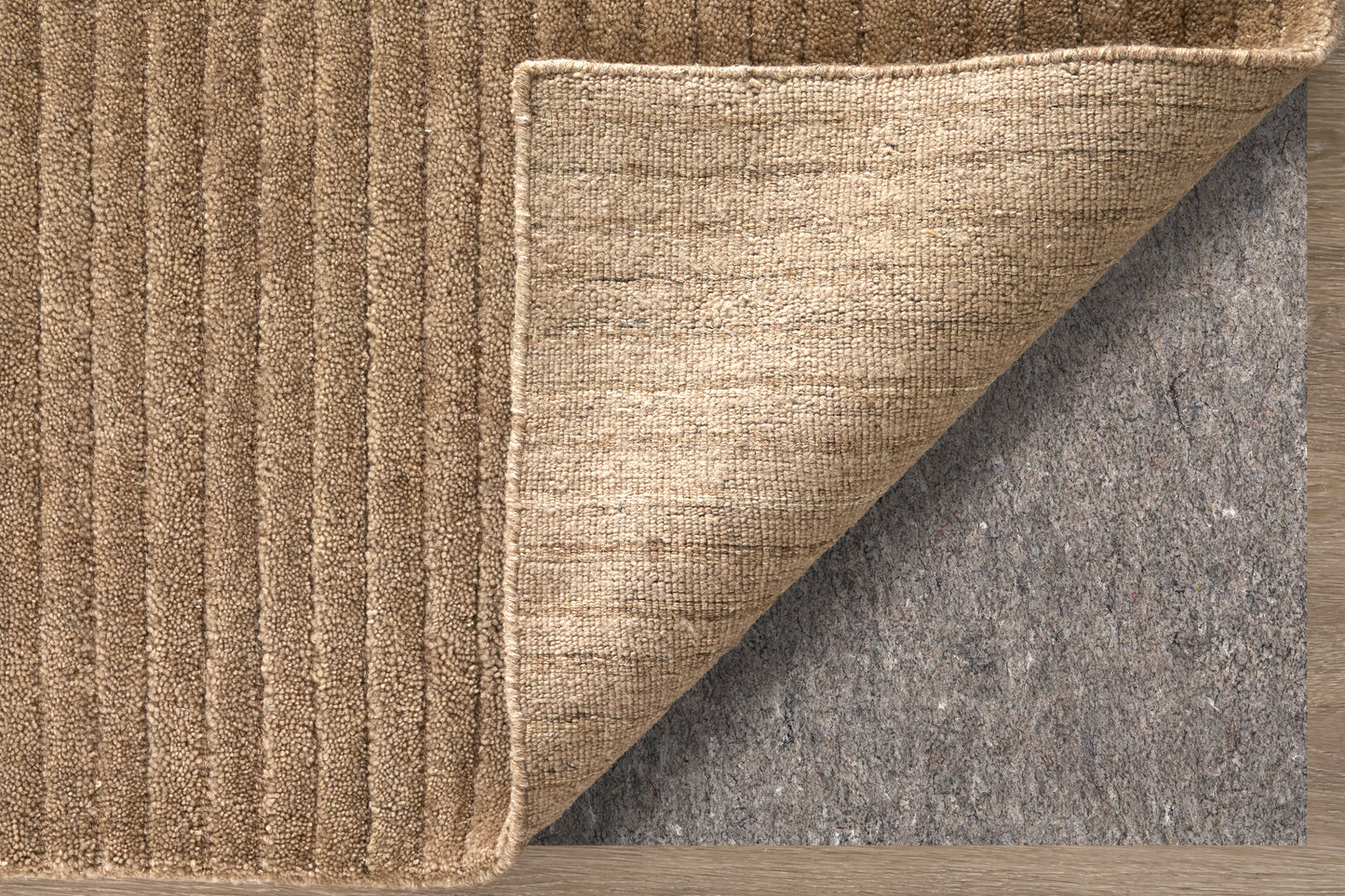 Cornerstone Modern/Casual Solid/Stripes Tan - Feizy Rug