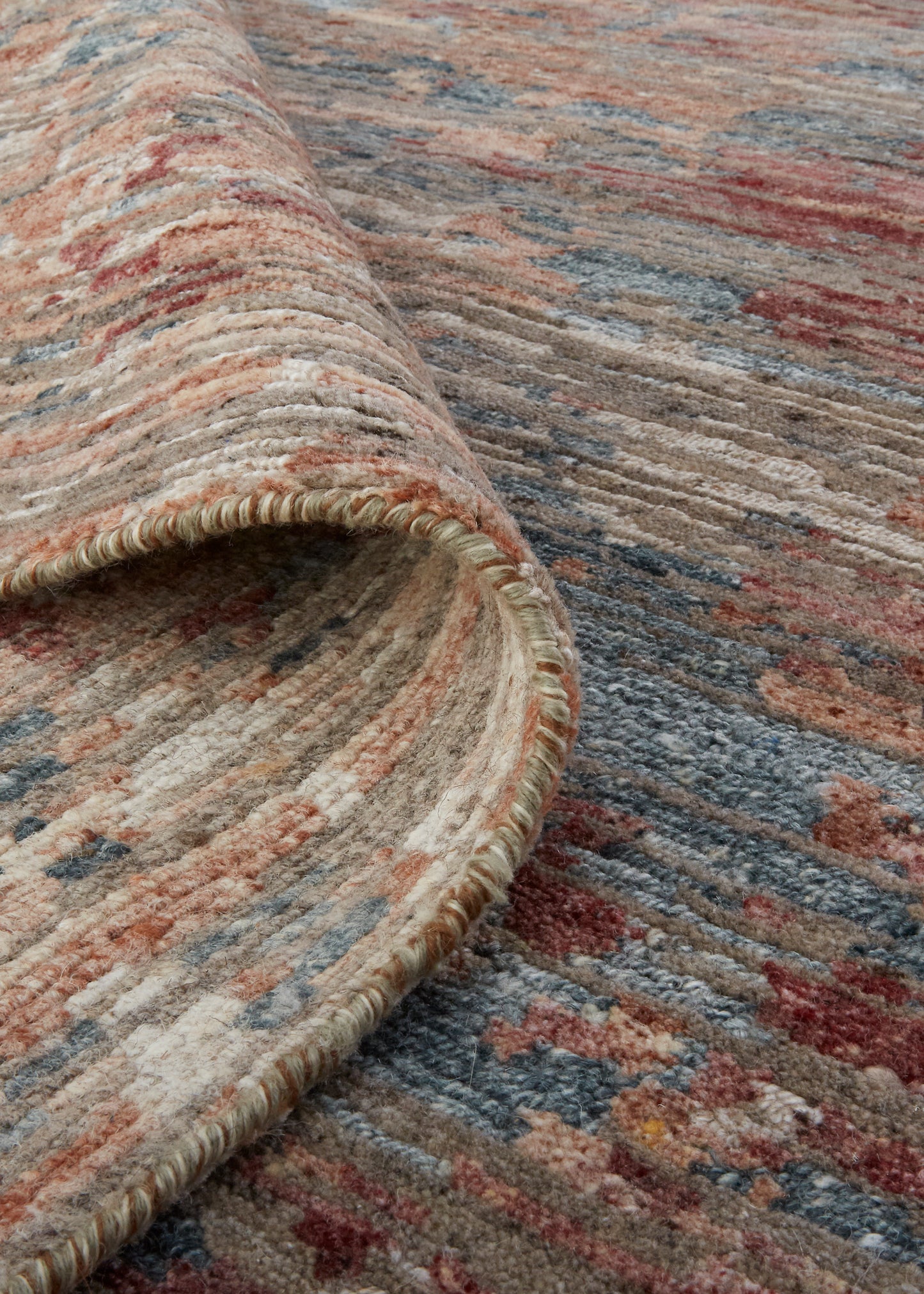 Conroe Modern/Casual/Industrial Abstract/Distressed Red/Blue - Feizy Rug
