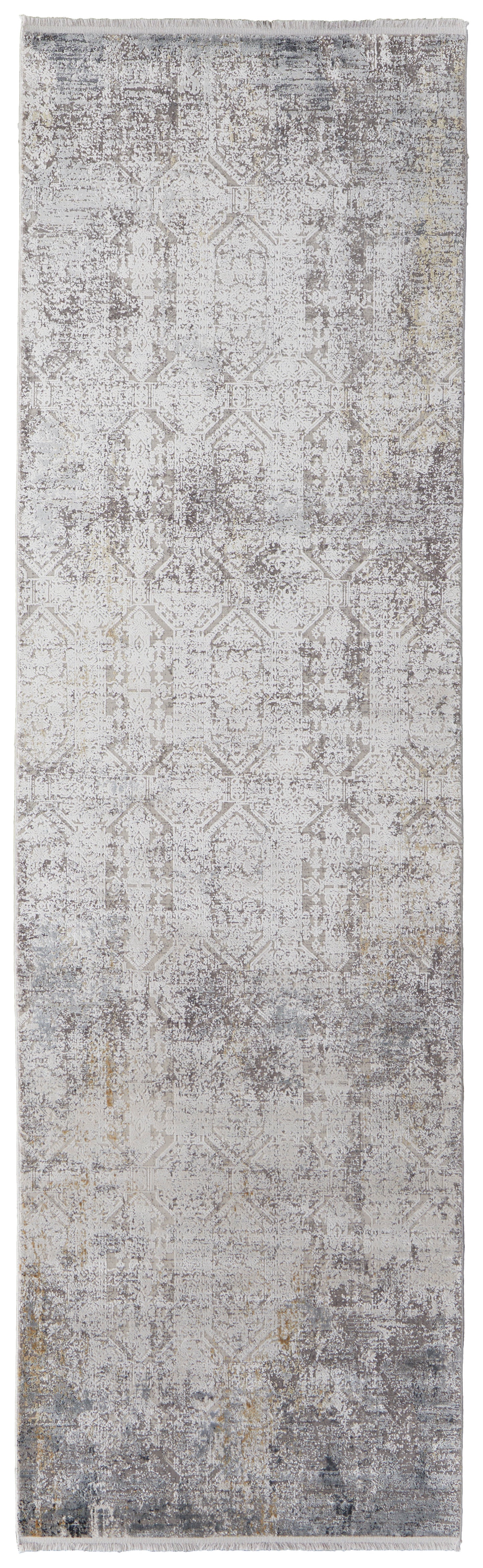 Cadiz Modern/Industrial/Luxury & Glam Ivory/Taupe/Gray Runner  Feizy Rugs Small Parcel,Feizy Rugs,Cadiz,Ivory/Taupe/Gray,3'1" x 10',Runner,Viscose/Acrylic,Modern/Industrial/Luxury & Glam,Turkey