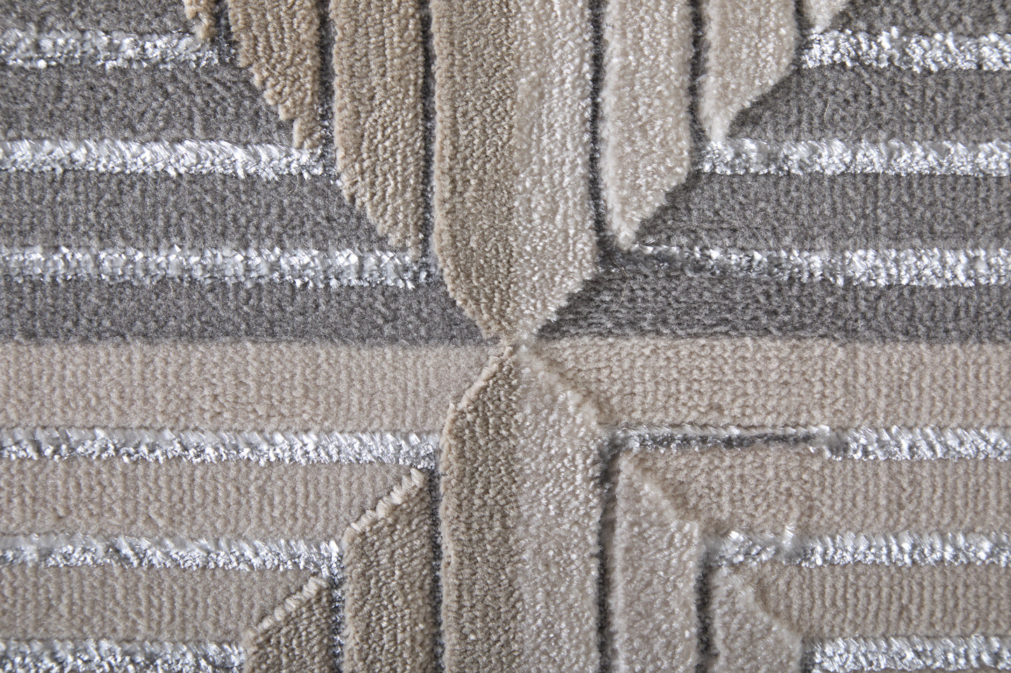 Micah Modern/Mid-Century Modern Geometric Ivory/Gray/Ivory - Feizy Rug