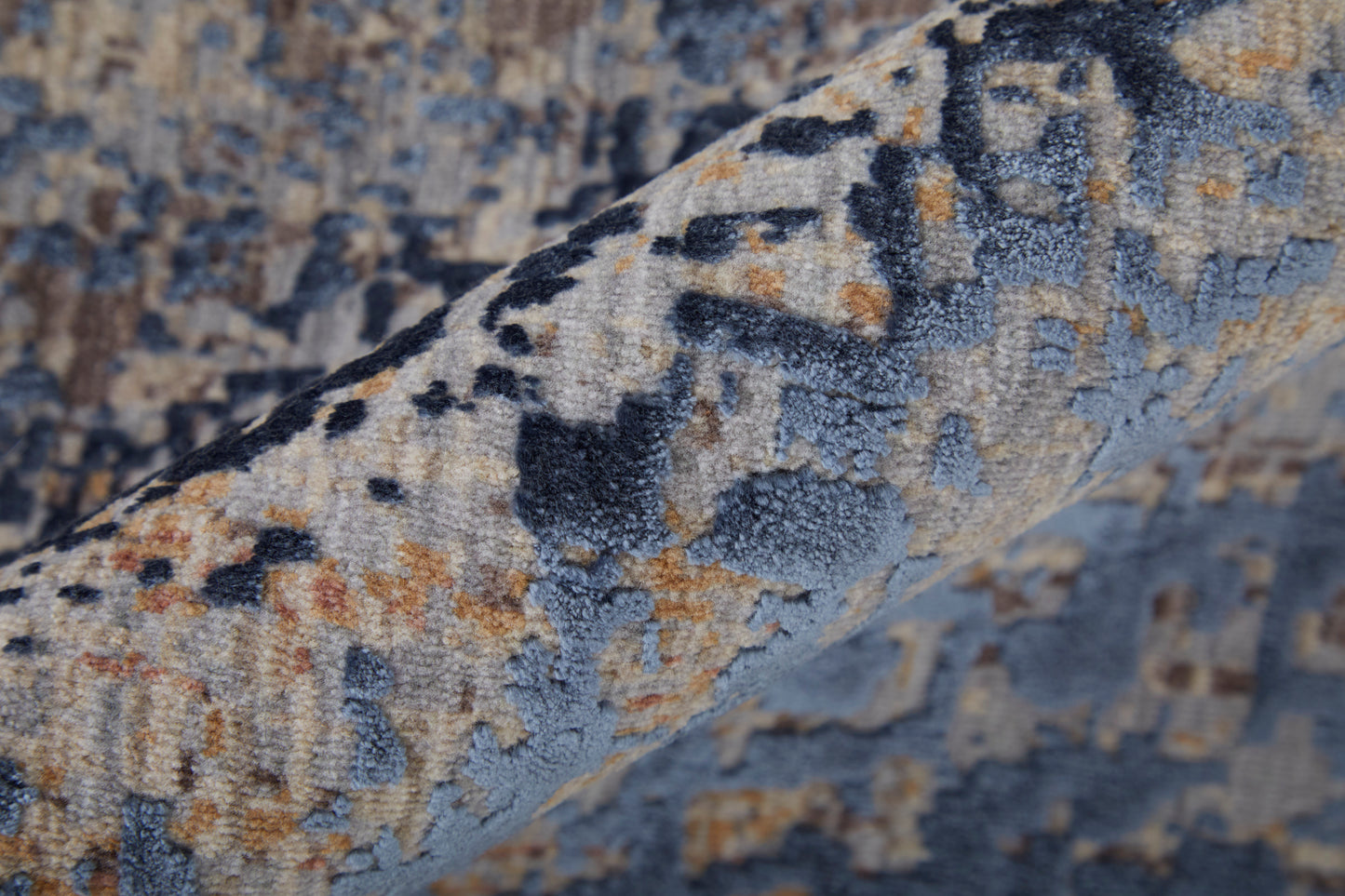 Pryor Modern/Casual/Bohemian & Eclectic Blue/Tan/Brown Accent Rug  Feizy Rugs Small Parcel,Feizy Rugs,Pryor,Blue/Tan/Brown,2' x 3',Accent Rug,Polyester/Viscose,Modern/Casual/Bohemian & Eclectic,Turkey