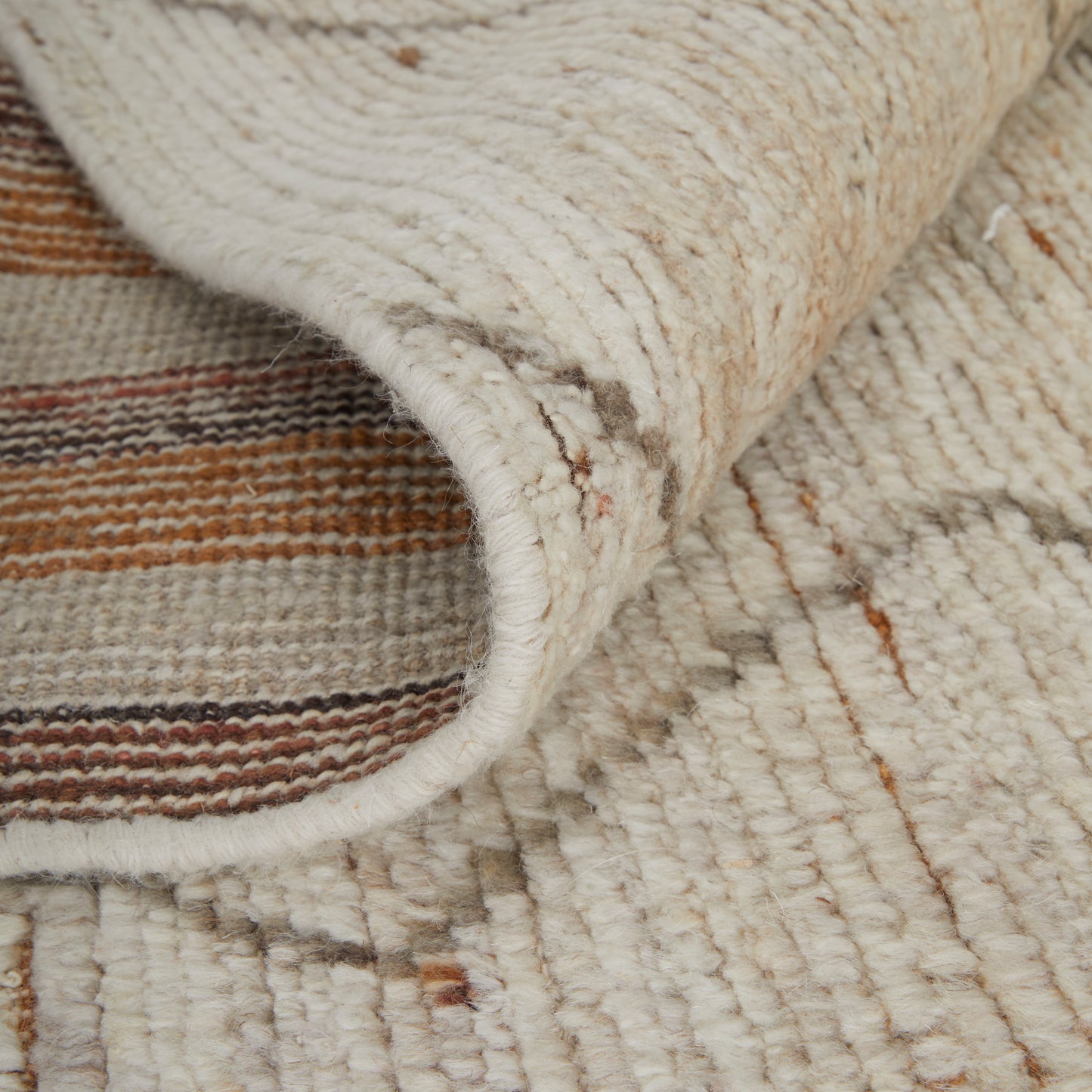 Kasbah Transitional/Casual/Bohemian & Eclectic Moroccan/Diamond/Stripes Ivory/Tan/Orange - Feizy Rug