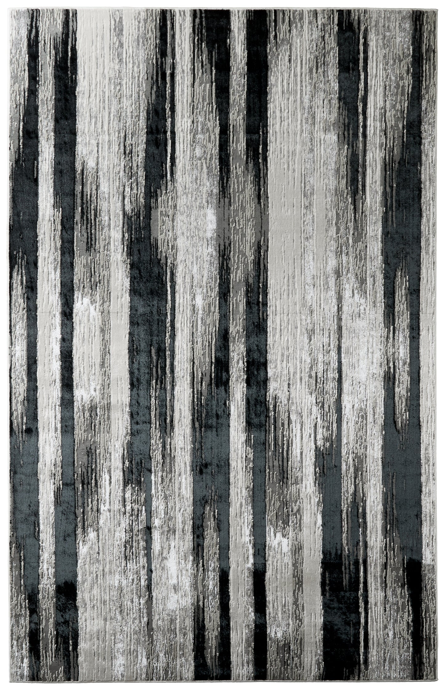Micah Modern/Industrial Black/Silver/Gray Accent Rug
