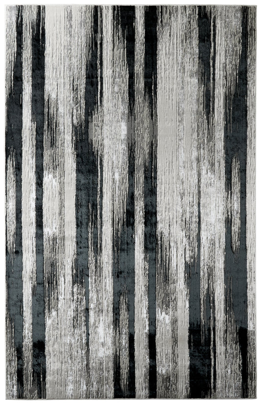 Micah Modern/Industrial Black/Silver/Gray Accent Rug