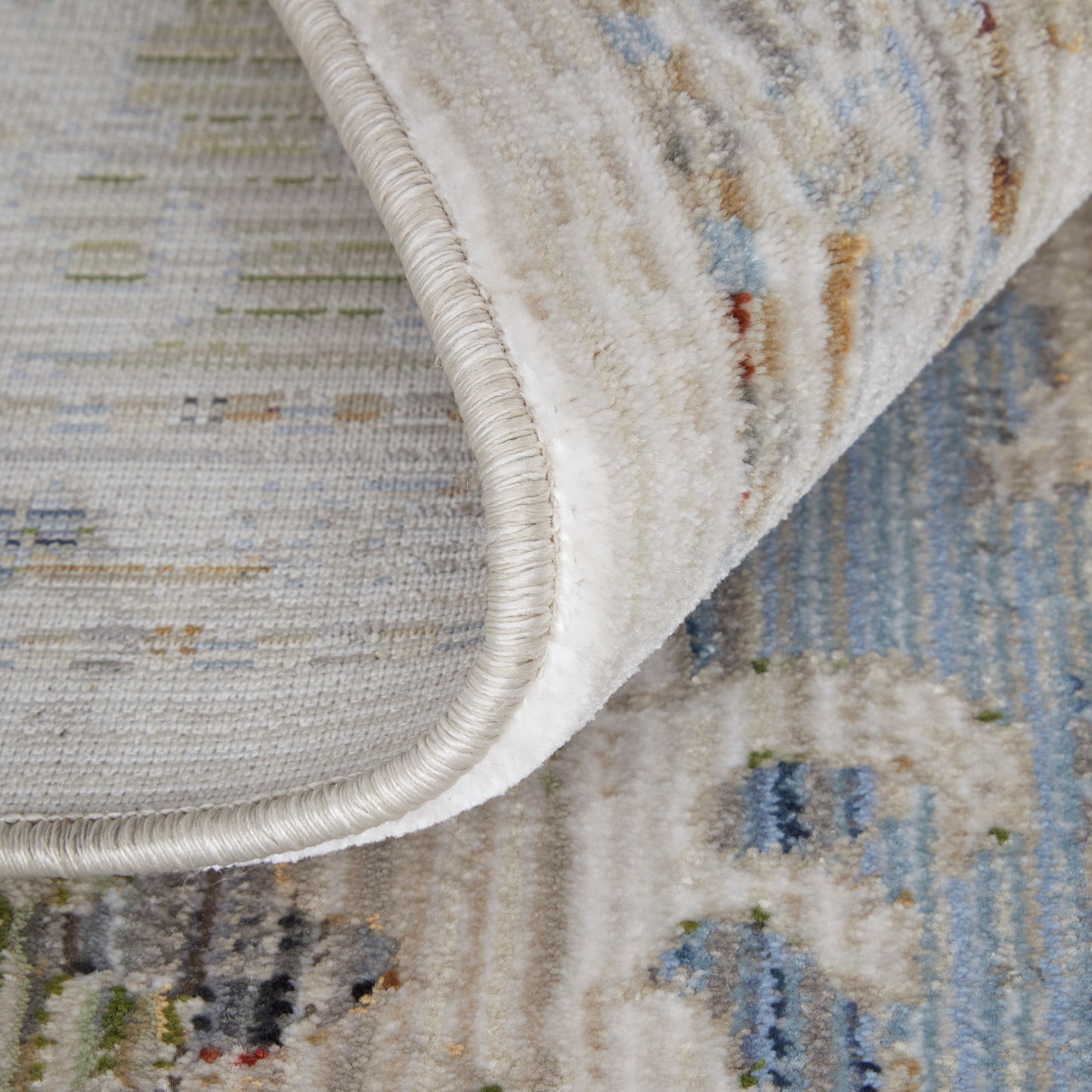 Melrose Traditional/Persian/Classic Floral & Botanical/Trellis & Lattice Tan/Blue/Red - Feizy Rug