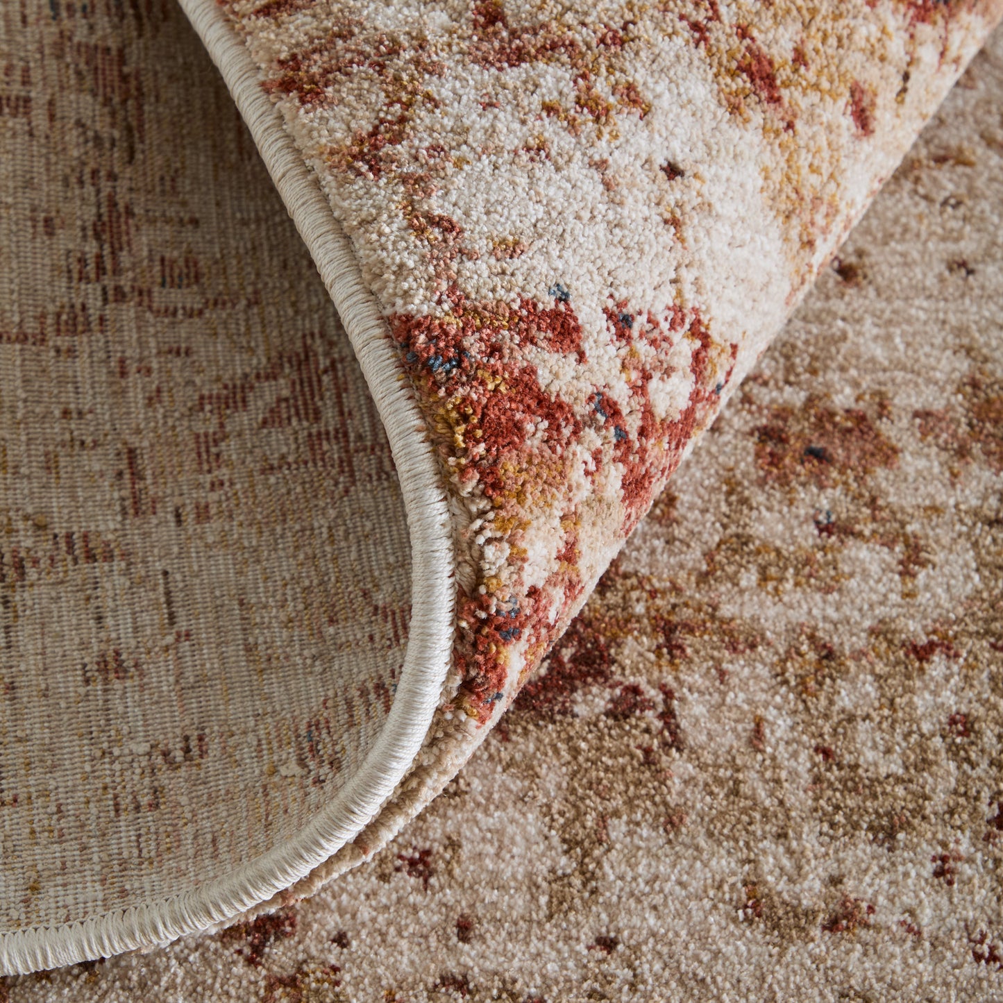 Pearson Modern/Industrial Abstract/Watercolor Ivory/Red/Tan - Feizy Rug