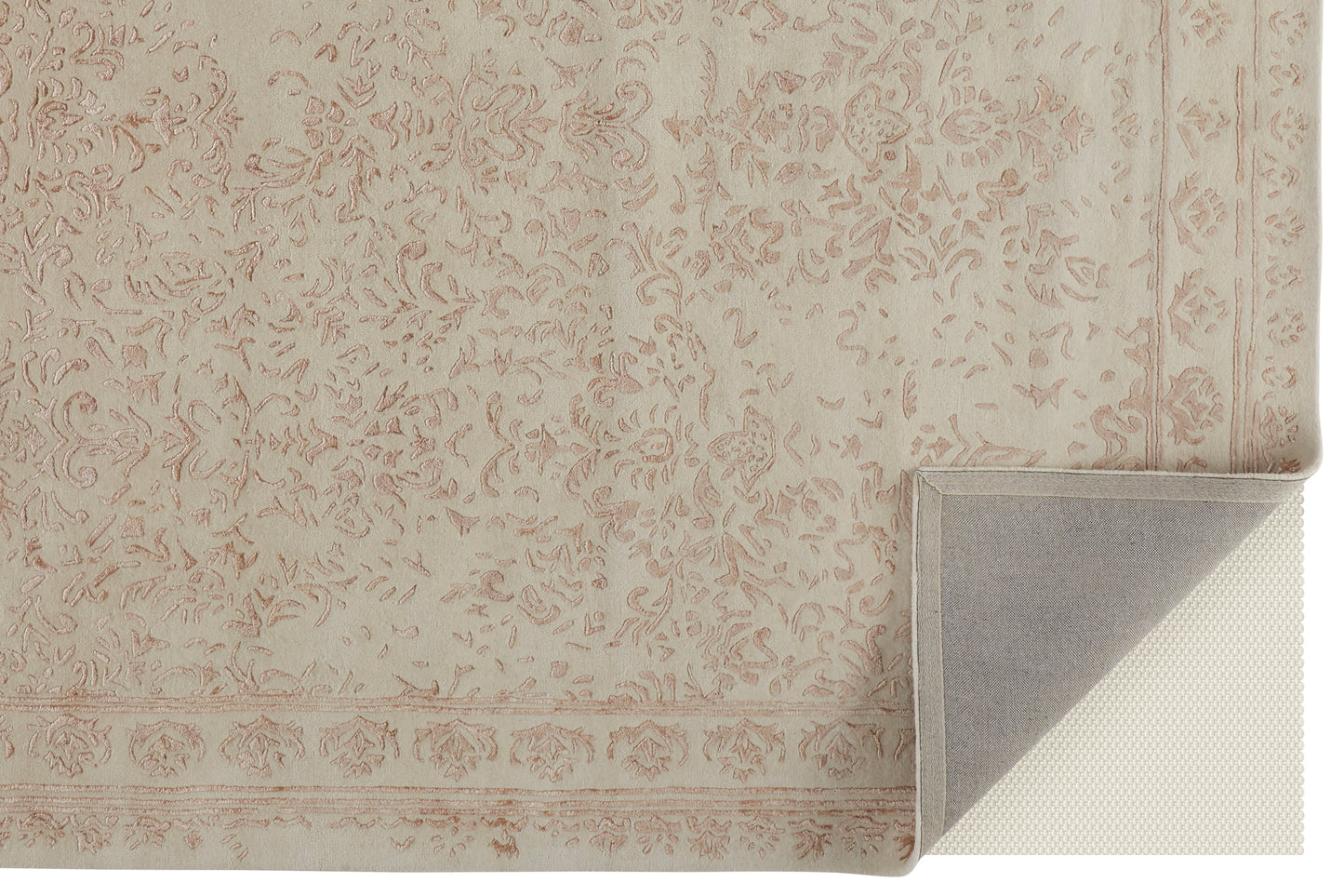 Bella Transitional/Bohemian & Eclectic/Casual Oriental/Bordered/Floral & Botanical Ivory/Tan/Pink - Feizy Rug