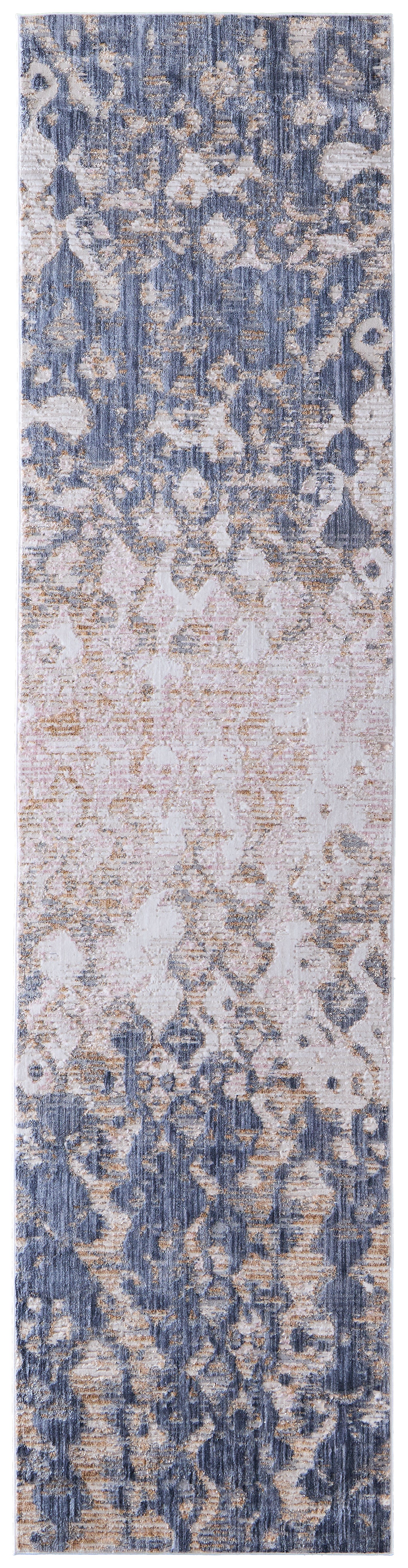 Laina Transitional/Industrial/Casual Gradient & Ombre/Abstract/Geometric Tan/Ivory/Blue - Feizy Rug