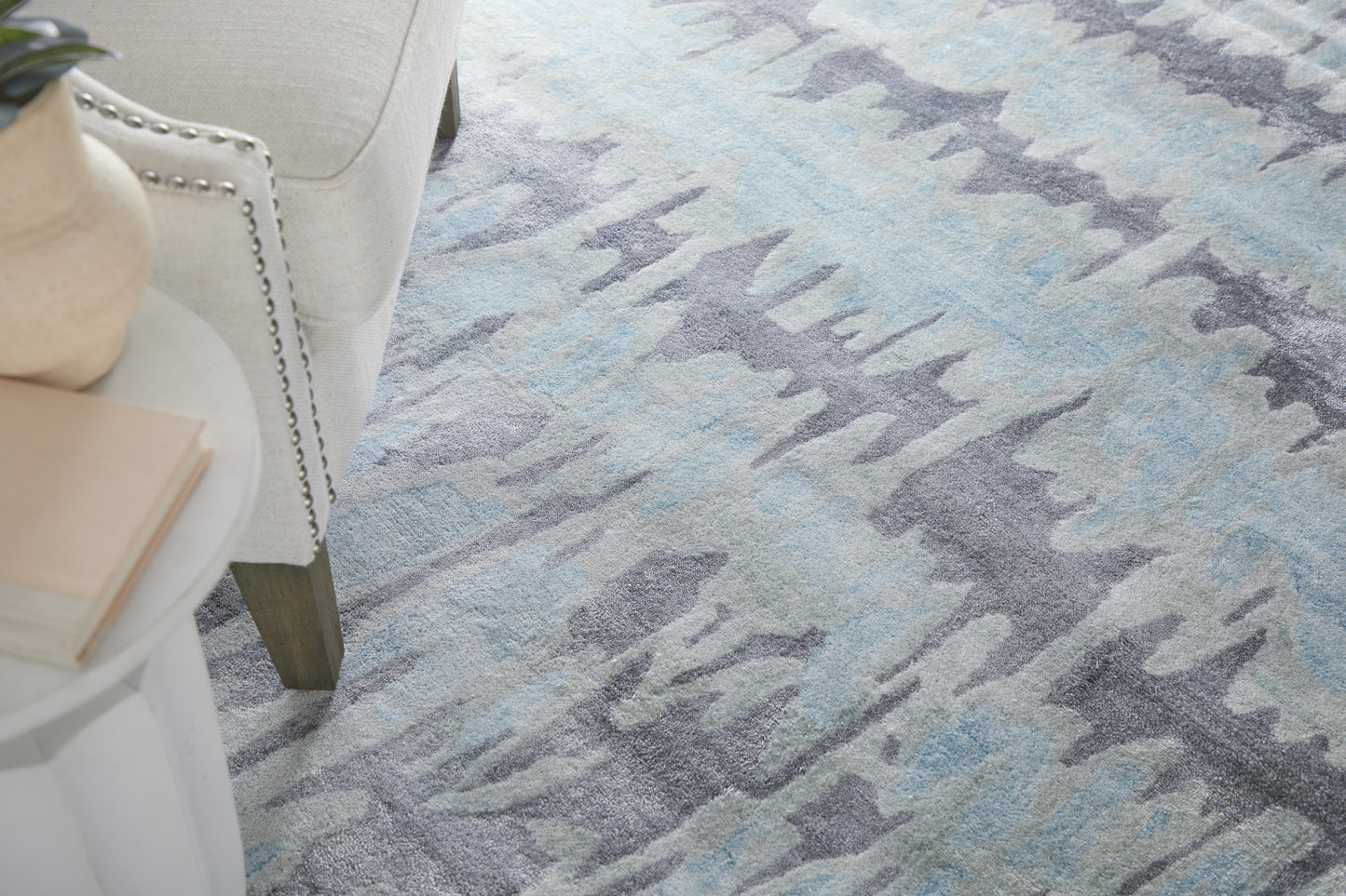 Dryden Transitional/Industrial/Luxury & Glam Abstract/Watercolor Blue/Green/Gray - Feizy Rug