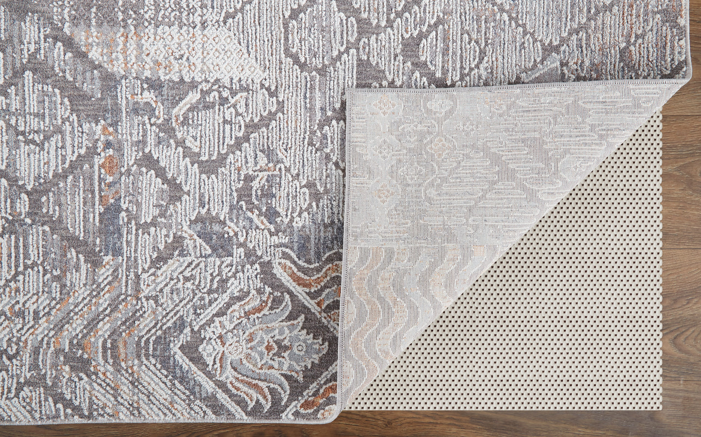 Francisco Transitional/Industrial/Southwestern Abstract/Geometric/Distressed Ivory/Gray - Feizy Rug