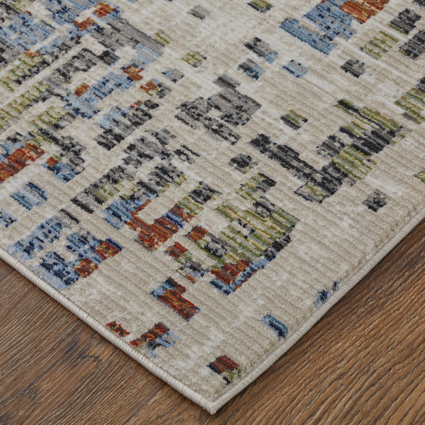 Sonora Modern/Casual/Mid-Century Modern Ivory/Green/Blue Area Rug