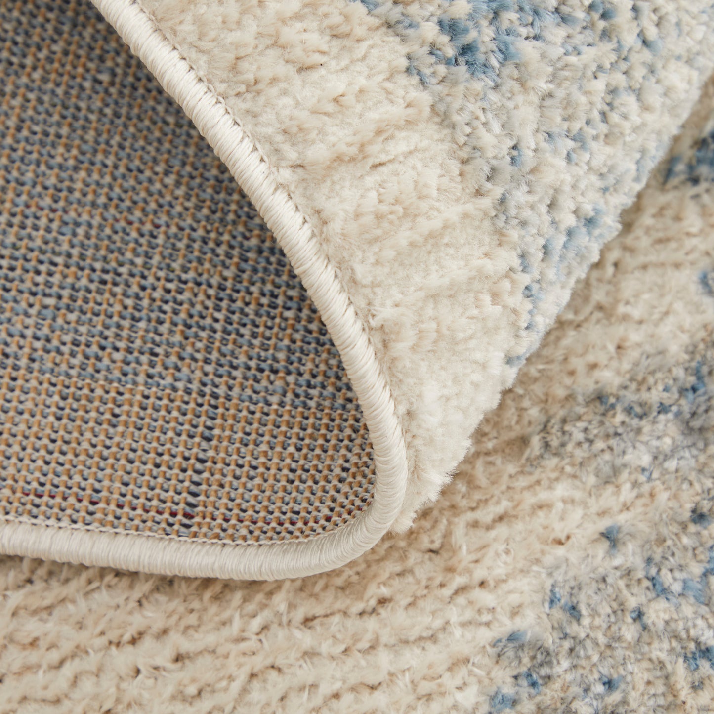 Camellia Transitional/Global Geometric/Moroccan/Distressed Blue/Ivory - Feizy Rug