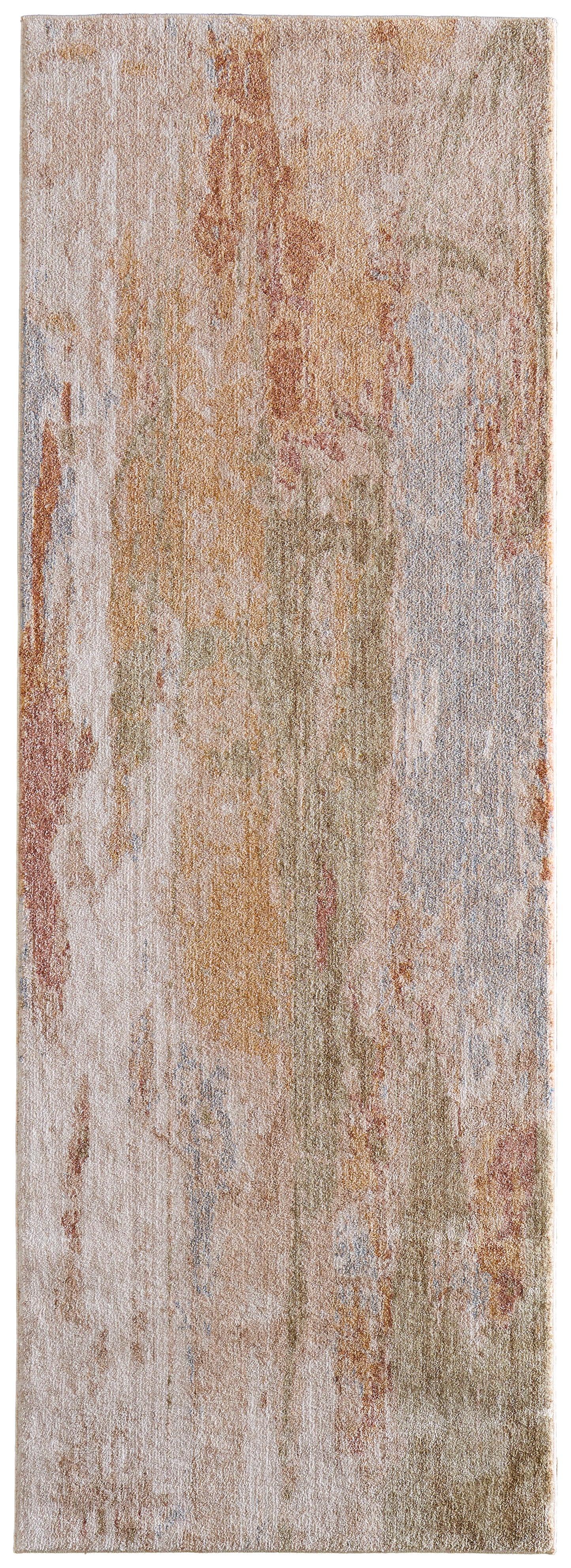 Pearson Modern/Bohemian & Eclectic Abstract/Watercolor/Distressed Ivory/Green/Tan - Feizy Rug