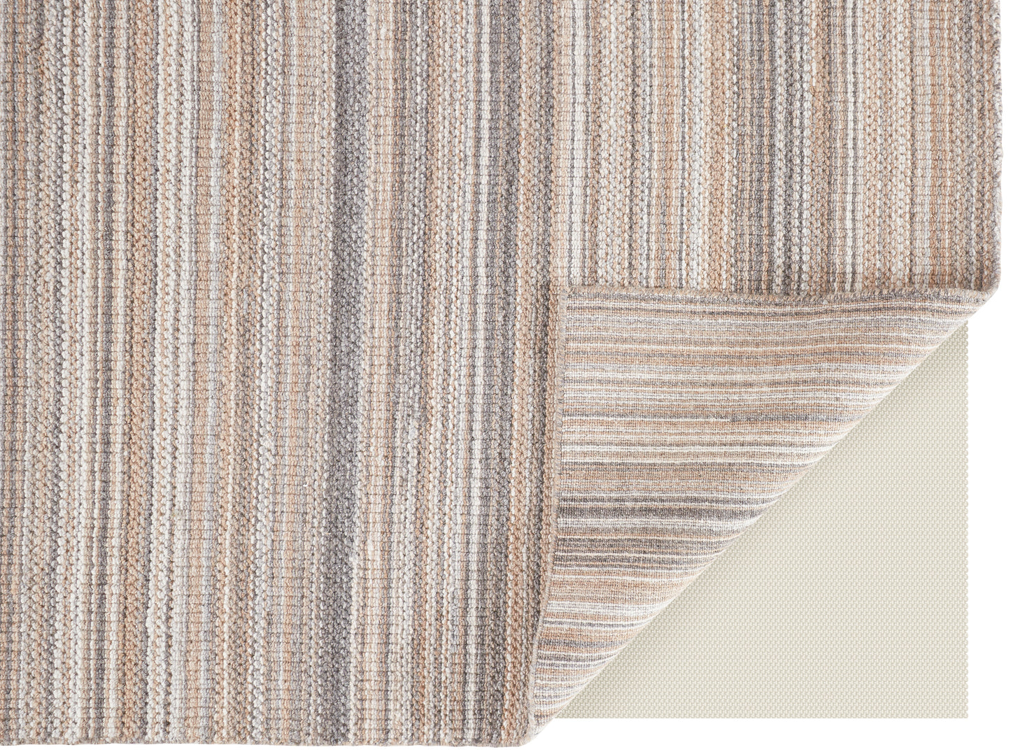 Keaton Transitional/Casual/Scandinavian Solid/Stripes Brown/Taupe - Feizy Rug