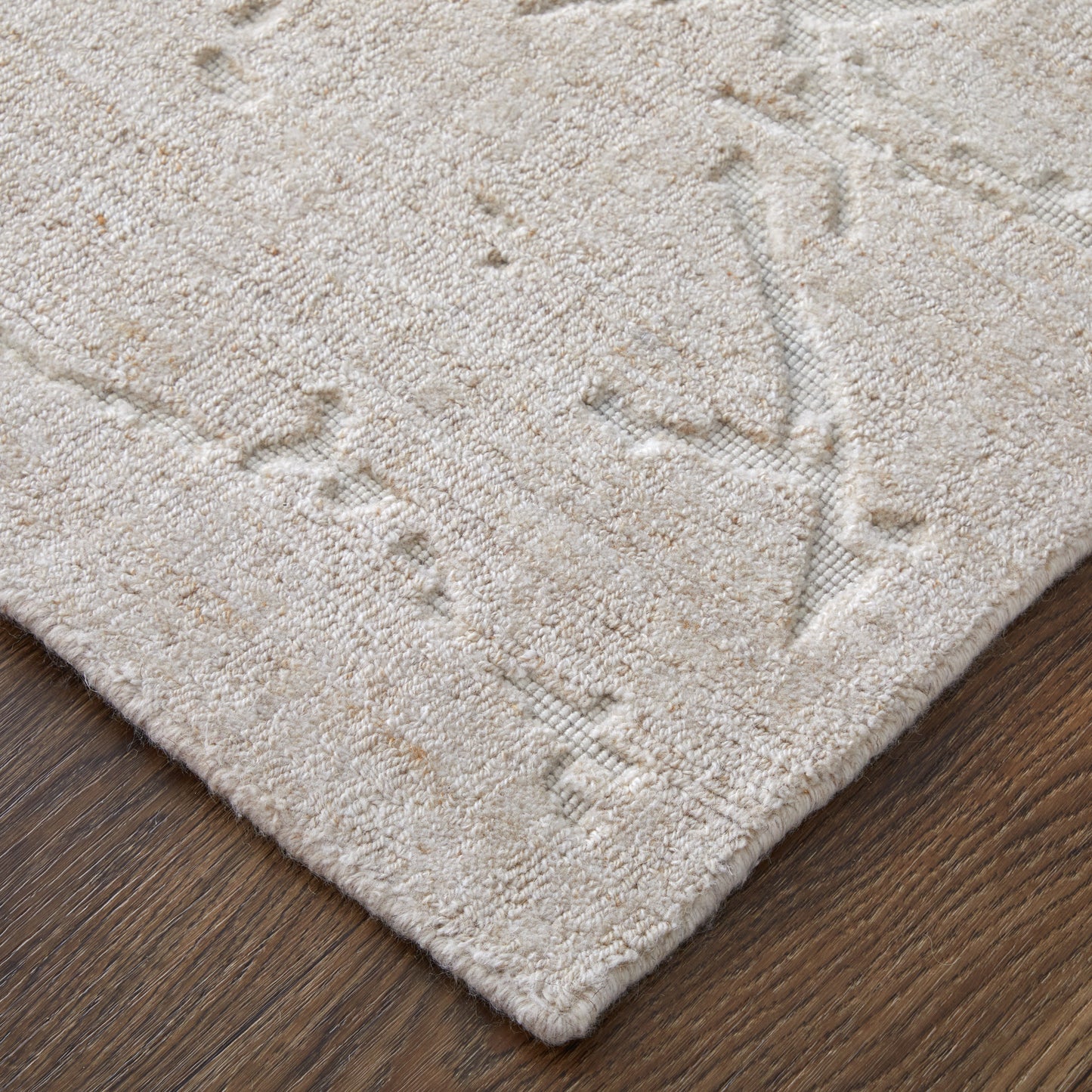 Aldrich Modern/Industrial/Casual Solid/Abstract Tan/Ivory - Feizy Rug