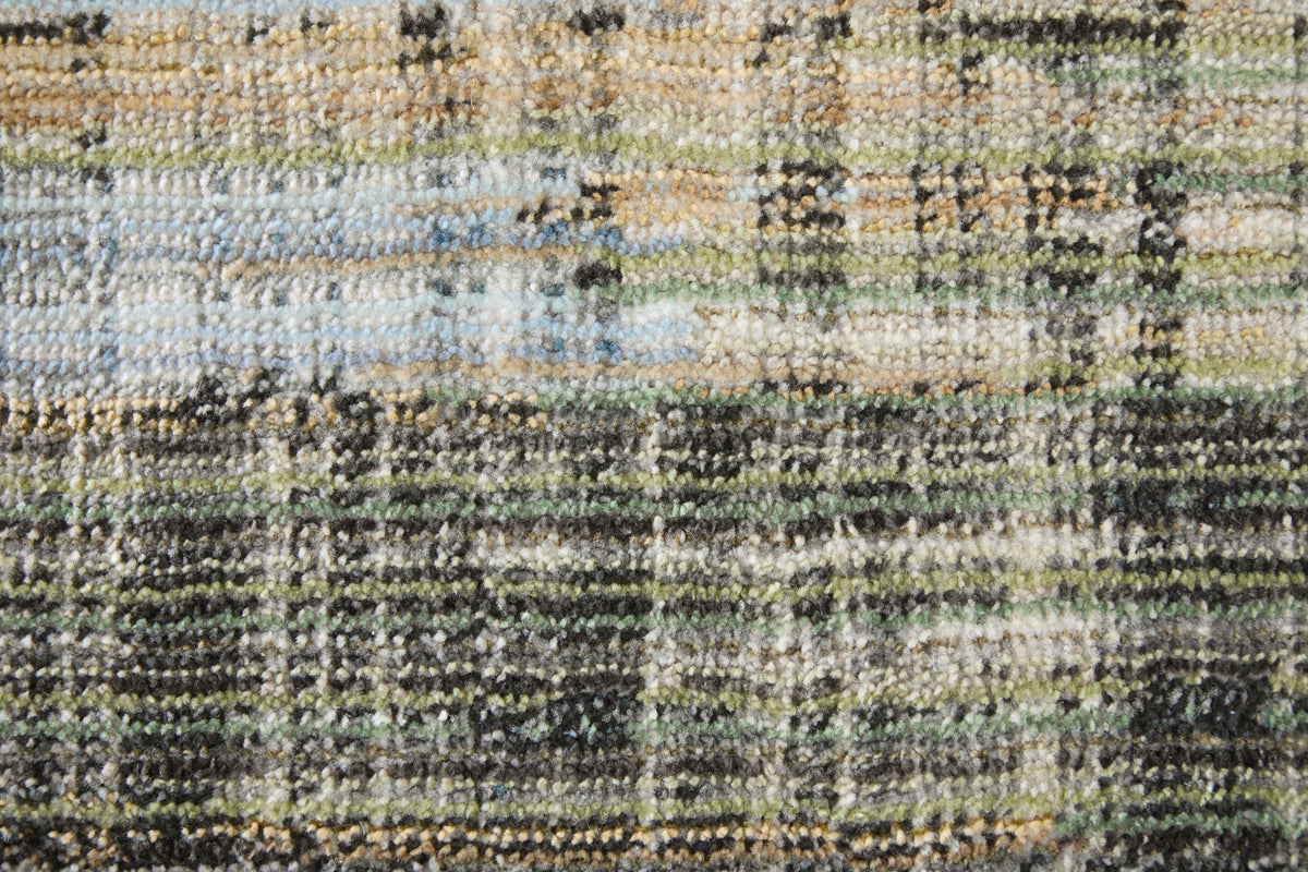 Greenwich Modern Gradient & Ombre/Distressed Green/Black/Ivory - Feizy Rug