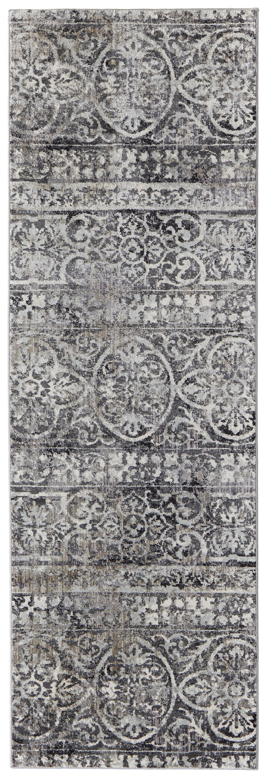 Kano Transitional/Casual Gray/Ivory/Taupe Runner  Feizy Rugs Small Parcel,Feizy Rugs,Kano,Gray/Ivory/Taupe,2'7" x 8',Runner,Polypropylene/Polyester,Transitional/Casual,Turkey