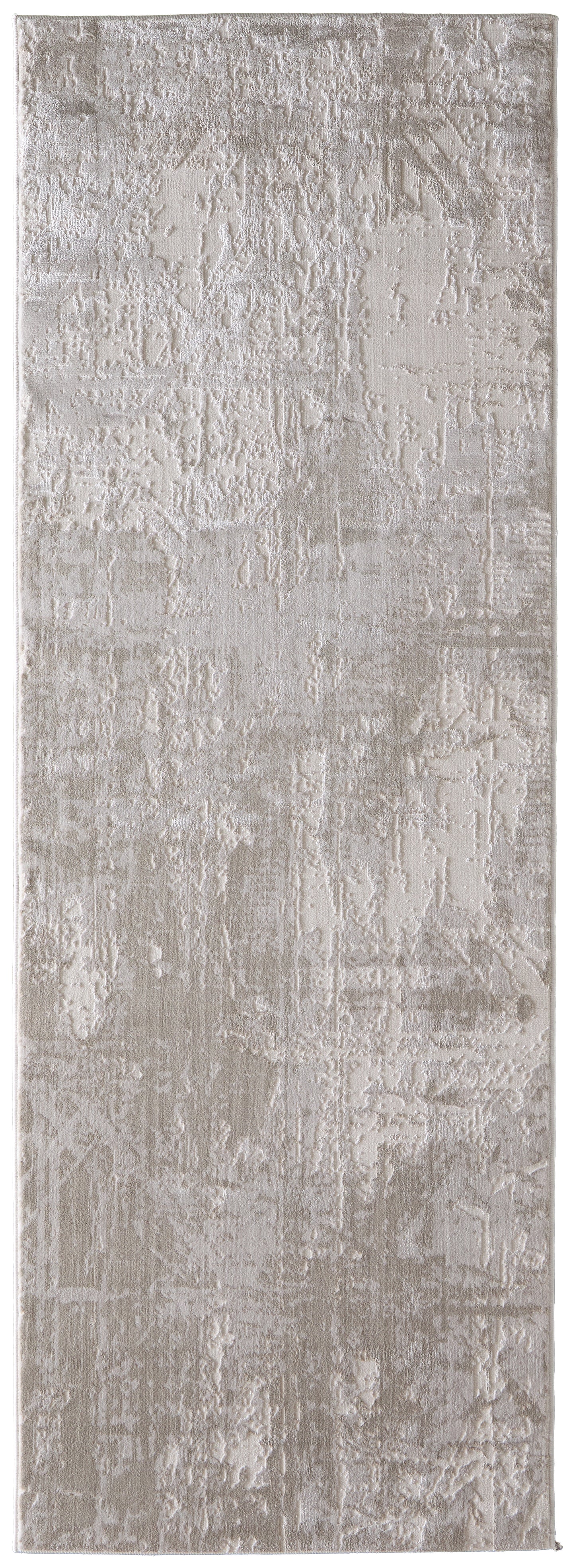 Prasad Modern/Luxury & Glam Abstract/Solid/Distressed Ivory/Taupe/Silver - Feizy Rug