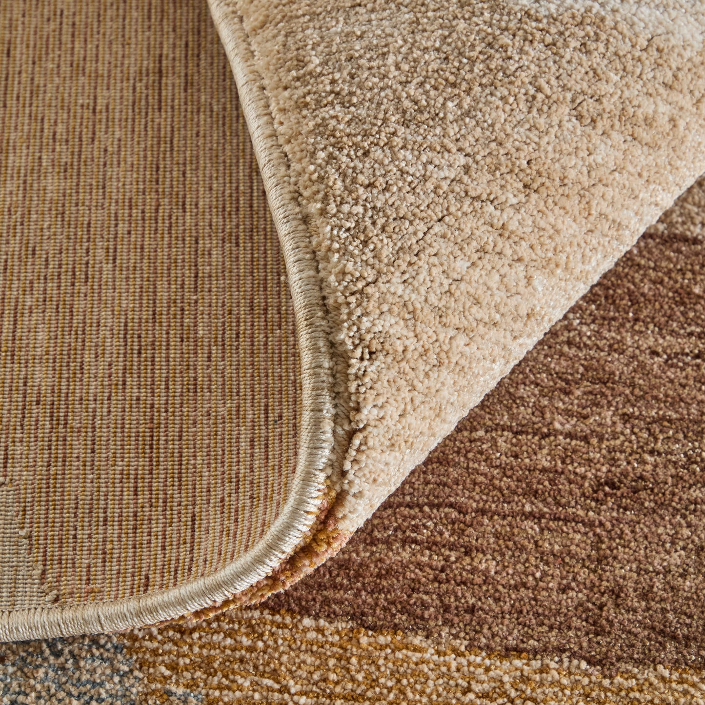 Pearson Modern Abstract/Color Block Blue/Ivory/Orange - Feizy Rug