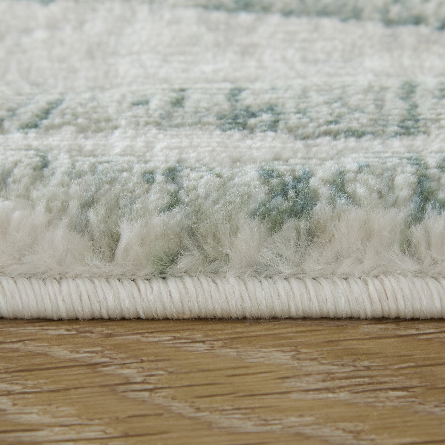 Atwell Transitional/Industrial/Casual Abstract/Stripes/Distressed Gray/Green/Ivory - Feizy Rug