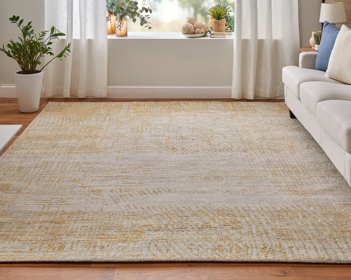 Eastfield Modern Abstract Yellow/Ivory/Gold 69FR - Feizy Rug