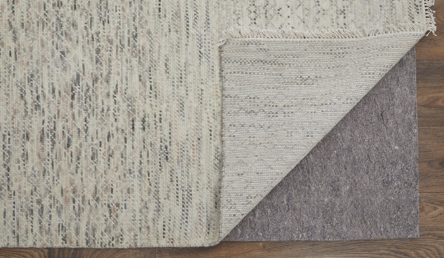 Branson Transitional/Casual/Scandinavian Solid/Geometric Ivory/Pink/Gray - Feizy Rug