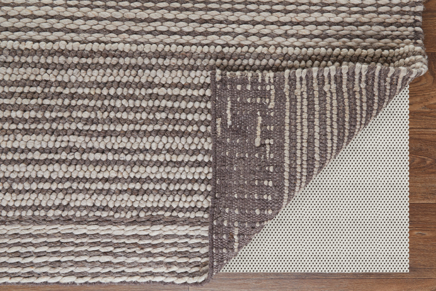 Hamden Modern/Scandinavian/Casual Stripes/Geometric/Abstract Ivory/Brown - Feizy Rug