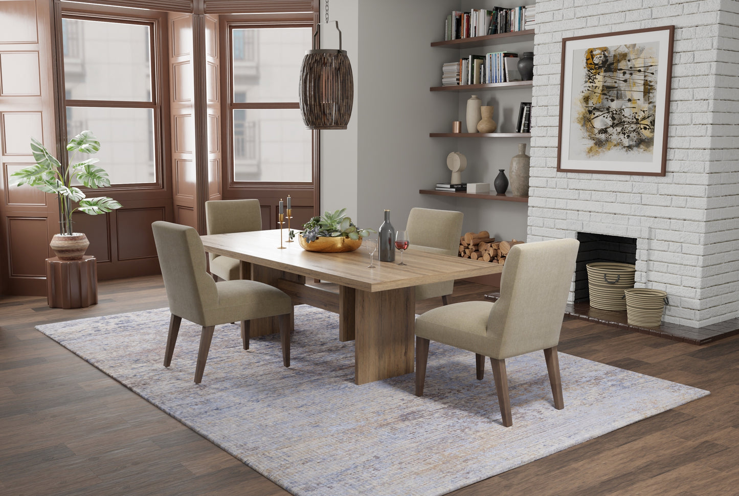 Pryor Modern/Casual/Bohemian & Eclectic Blue/Tan/Brown Area Rug