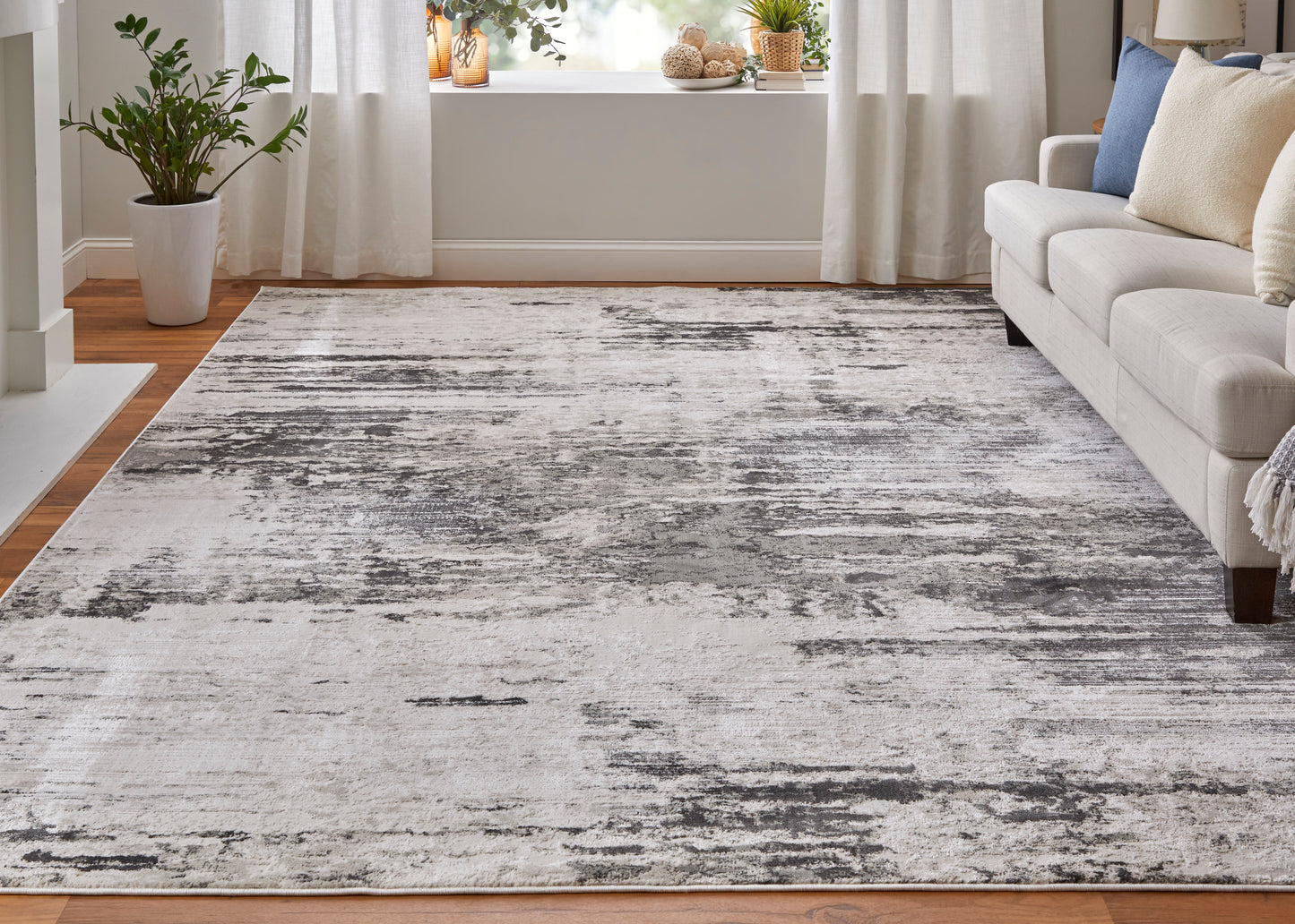 Prasad Modern/Bohemian & Eclectic/Industrial Ivory/Gray/Taupe Area Rug