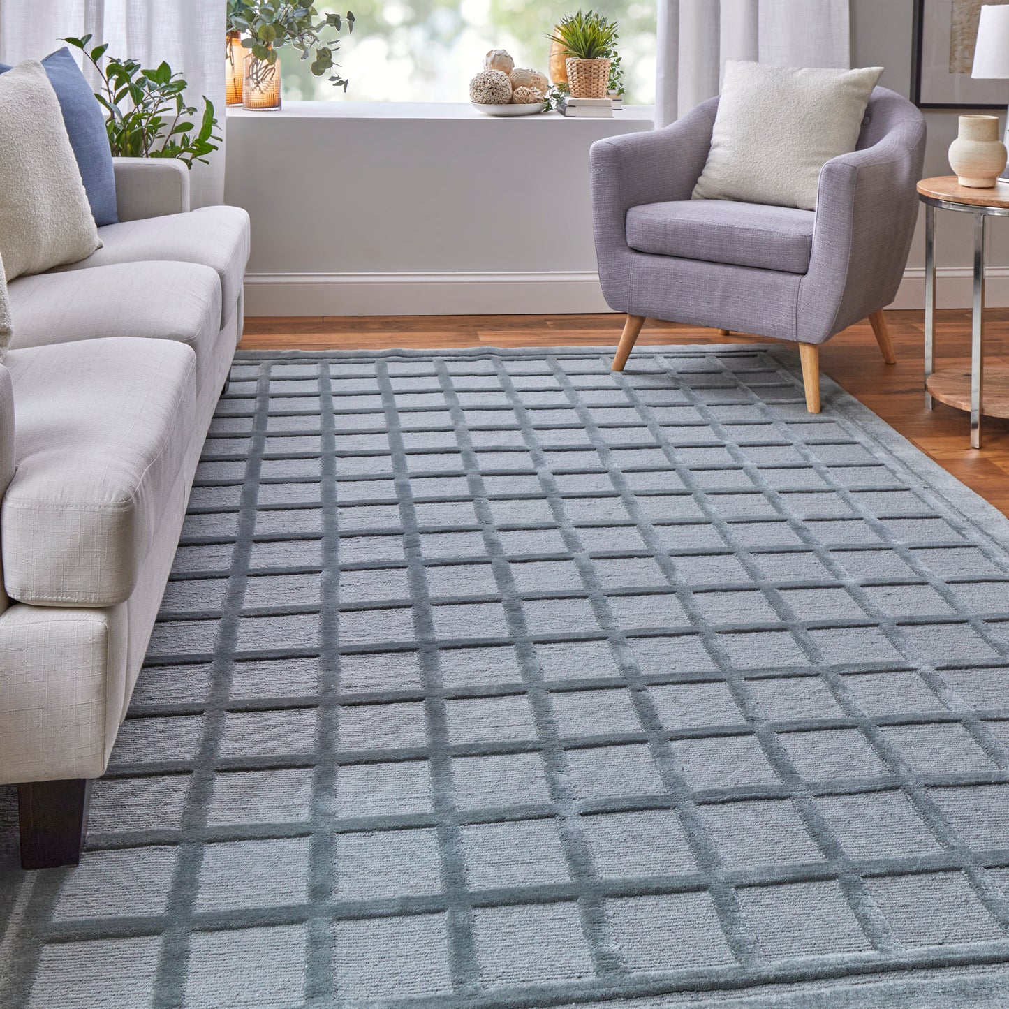 Channels Modern/Global Geometric Gray/Blue - Feizy Rug